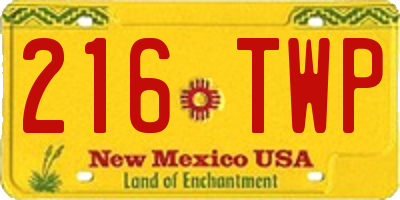 NM license plate 216TWP