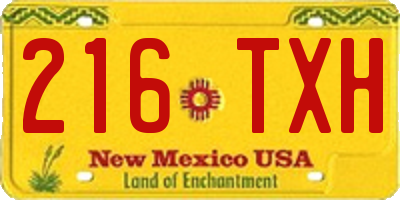 NM license plate 216TXH