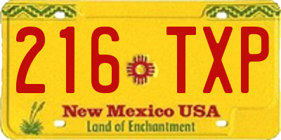 NM license plate 216TXP