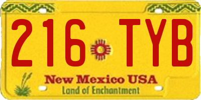 NM license plate 216TYB