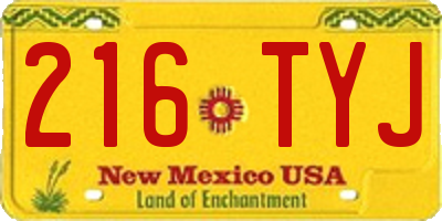 NM license plate 216TYJ