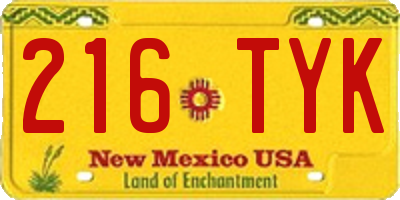 NM license plate 216TYK