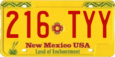 NM license plate 216TYY