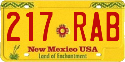 NM license plate 217RAB