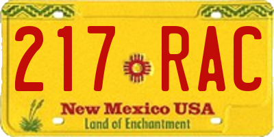 NM license plate 217RAC