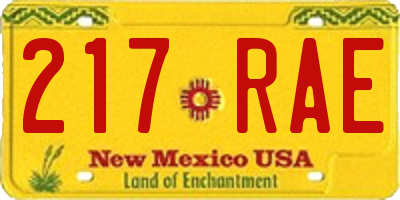 NM license plate 217RAE