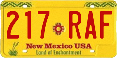 NM license plate 217RAF