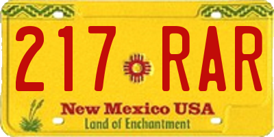 NM license plate 217RAR