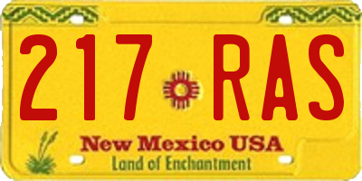 NM license plate 217RAS