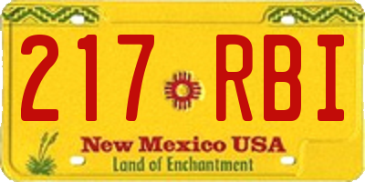 NM license plate 217RBI