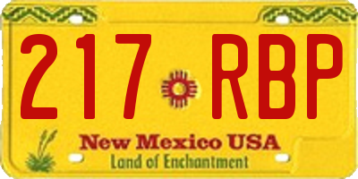 NM license plate 217RBP