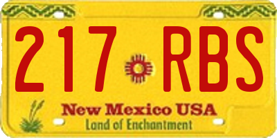 NM license plate 217RBS