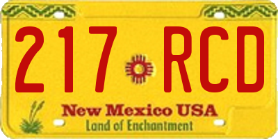 NM license plate 217RCD