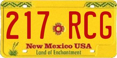 NM license plate 217RCG