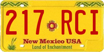 NM license plate 217RCI