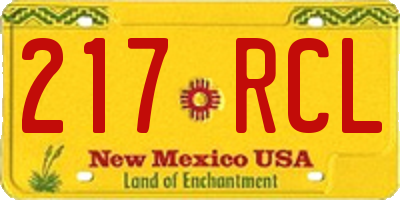 NM license plate 217RCL