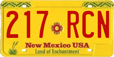 NM license plate 217RCN