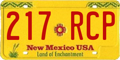 NM license plate 217RCP