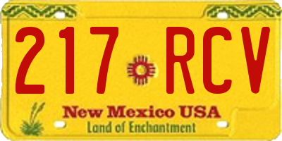 NM license plate 217RCV
