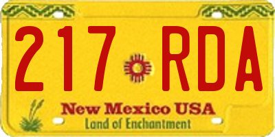 NM license plate 217RDA