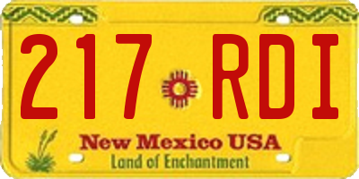 NM license plate 217RDI