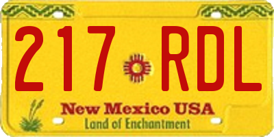 NM license plate 217RDL