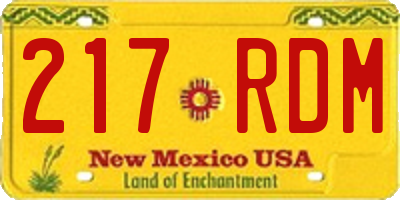 NM license plate 217RDM