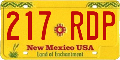 NM license plate 217RDP