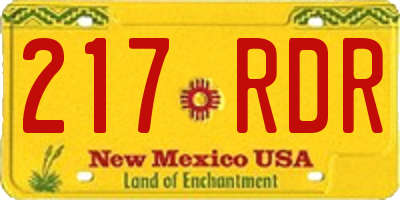 NM license plate 217RDR