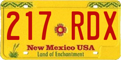 NM license plate 217RDX