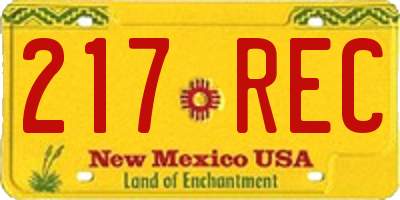 NM license plate 217REC