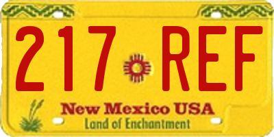 NM license plate 217REF