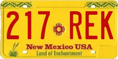 NM license plate 217REK