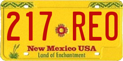 NM license plate 217REO