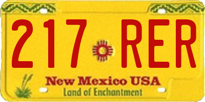 NM license plate 217RER