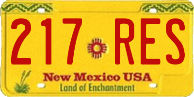 NM license plate 217RES