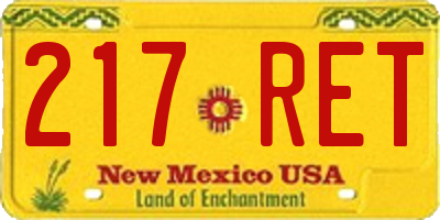 NM license plate 217RET