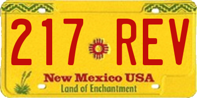 NM license plate 217REV