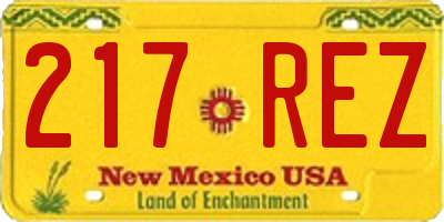 NM license plate 217REZ