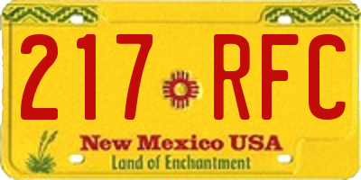 NM license plate 217RFC