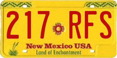NM license plate 217RFS
