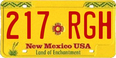 NM license plate 217RGH