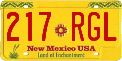 NM license plate 217RGL