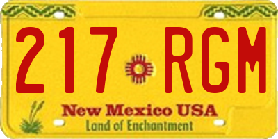 NM license plate 217RGM