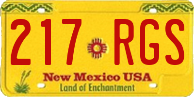 NM license plate 217RGS