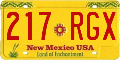 NM license plate 217RGX