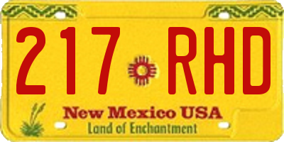 NM license plate 217RHD