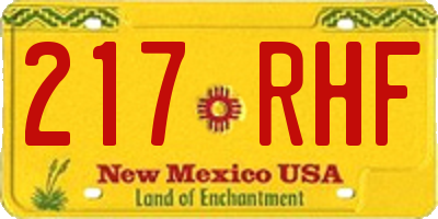 NM license plate 217RHF