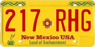 NM license plate 217RHG