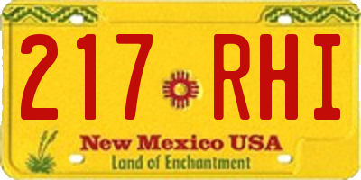 NM license plate 217RHI